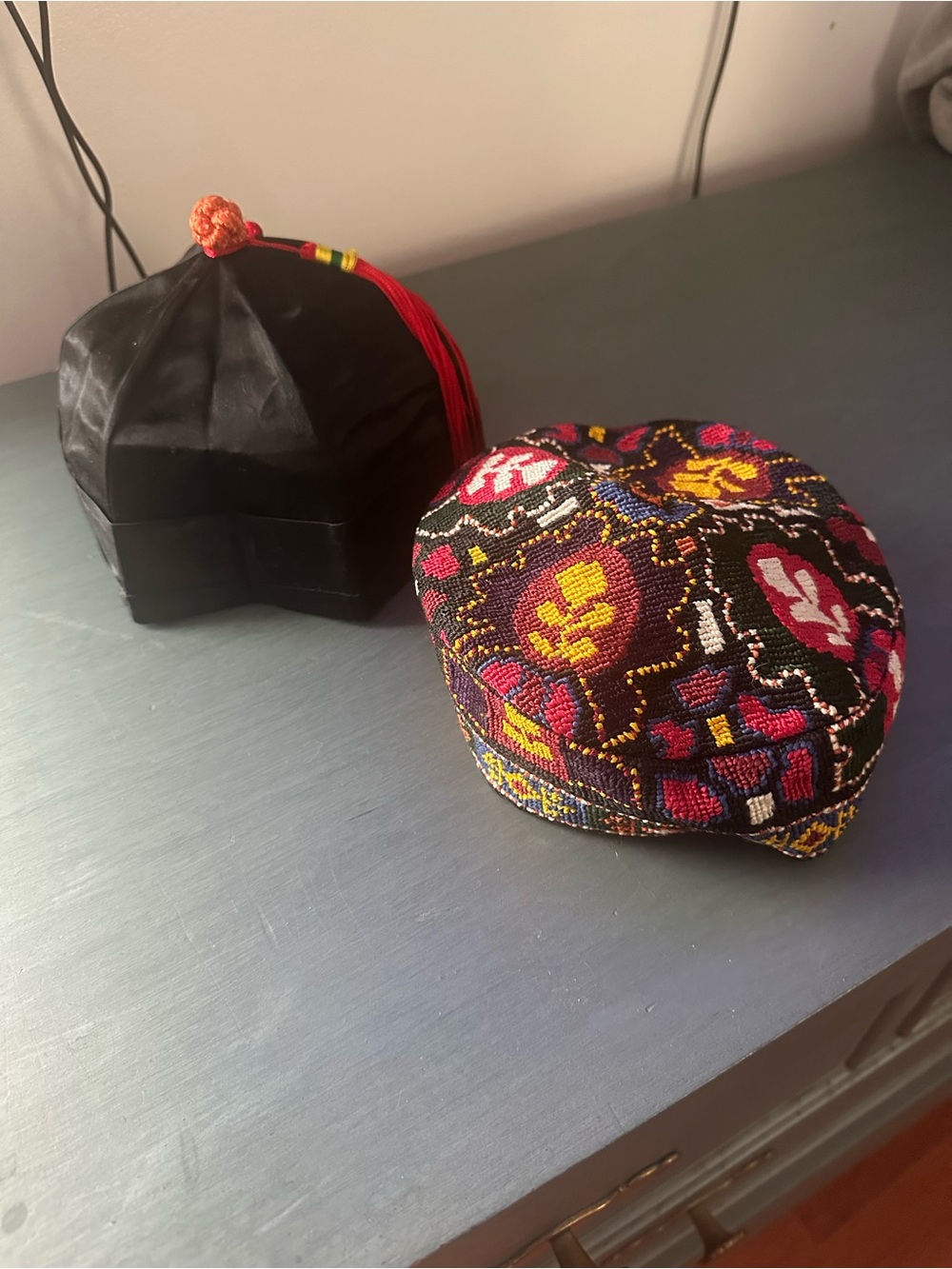 Embroidered Multicolor handstitched Round Cap